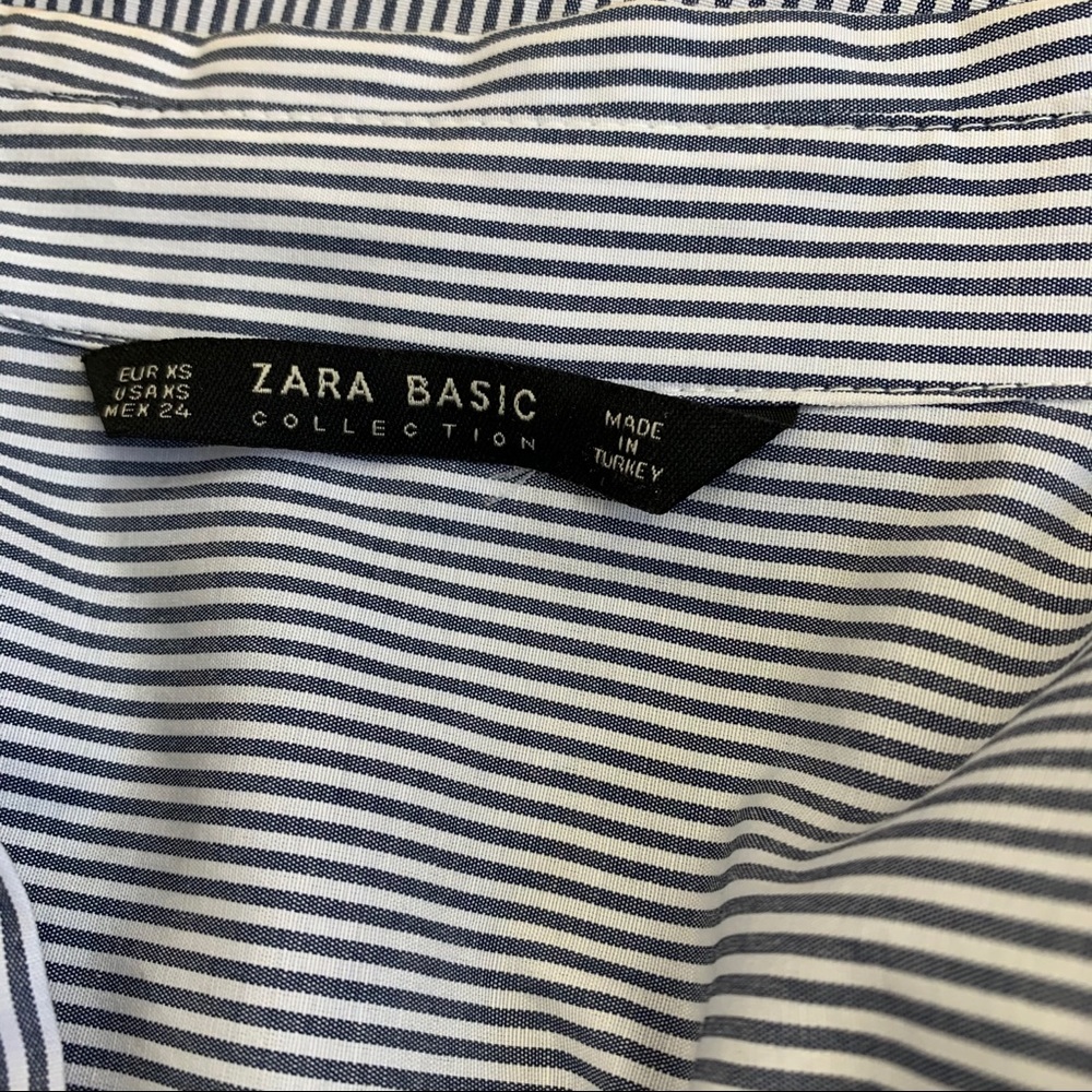 Zara Basic Striped Button Down Shirt - image 7
